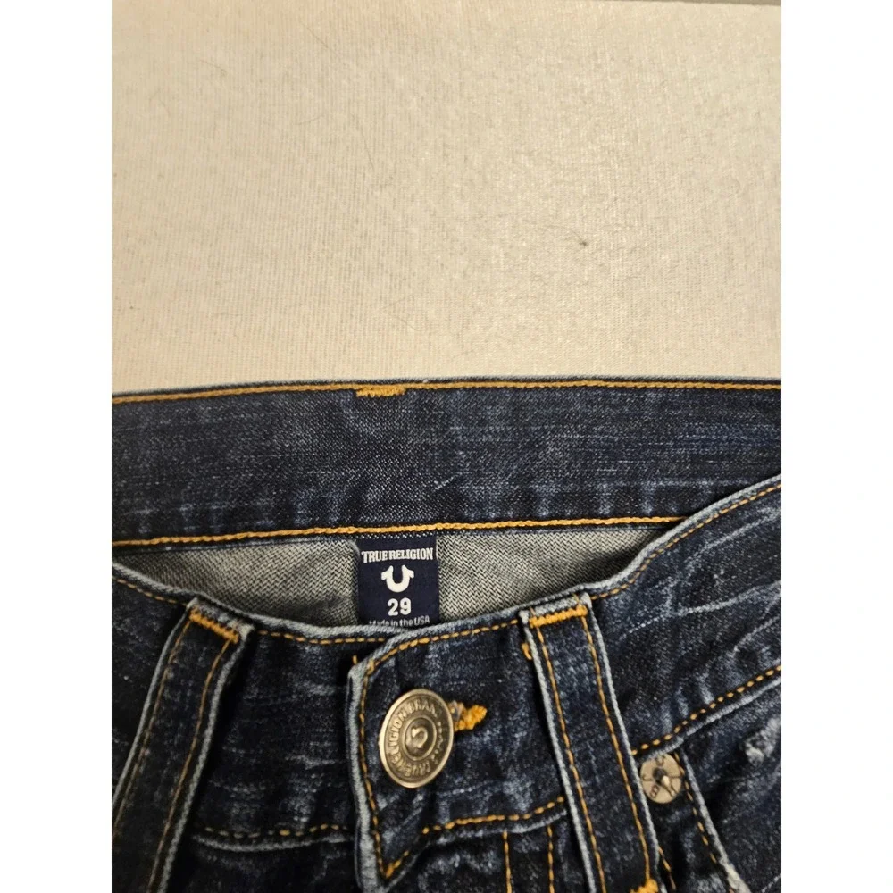 True Religion Ricky Relaxed Straight Leg Dark Wash Denim Jeans‎ Mens 29 USA